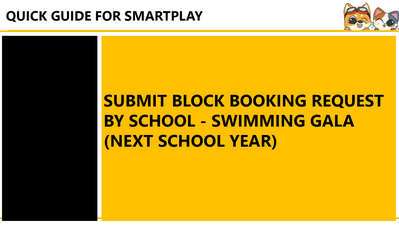 Submit Block Booking Request Swimming Gala (next school year)